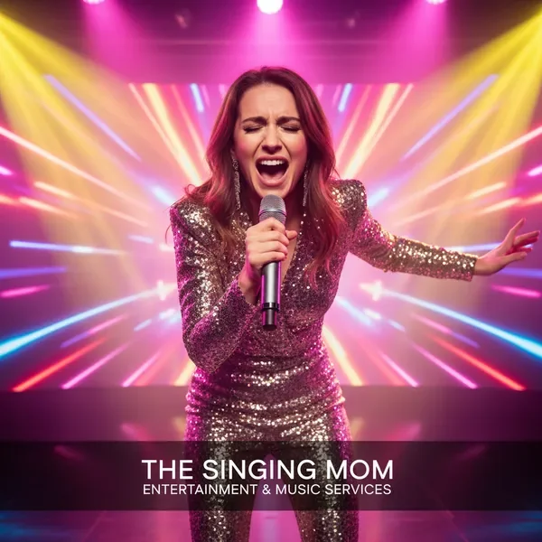 זמרת מופיעה על הבמה באנרגיה גבוהה