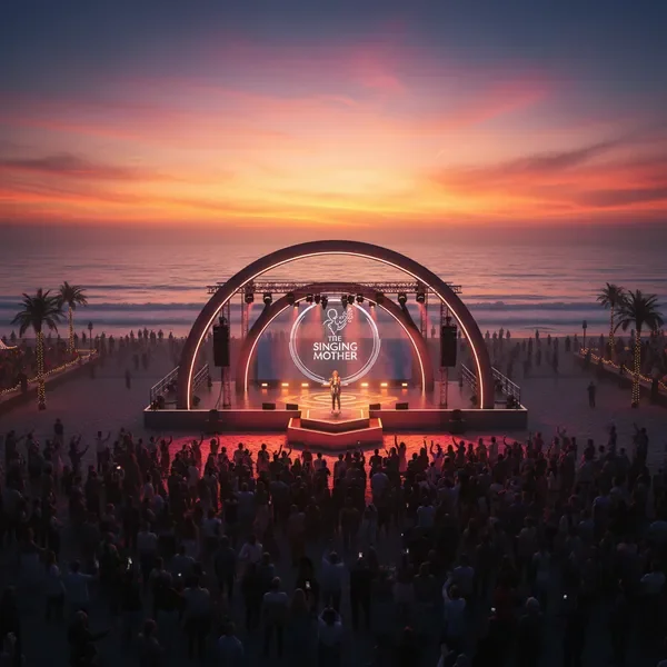 מופע חוף בשקיעה